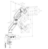 Support de support de moniteur à ressort à gaz de fabricant d'usine pour support de bureau d'ordinateur 17-32 pouces Max 9kg avec support de support d'écran USB