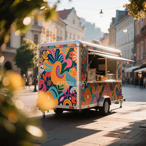 Chariot de vente rapide entièrement personnalisé 2025, nourriture à vendre, camion à pizza mobile avec réfrigérateur et four - Product Image 5