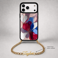 Étui de téléphone magnétique personnalisé avec miroir, chaîne en acier inoxydable, logo métallique découpé à plat, OEM ODM, coque de luxe pour iPhone 18 Pro Max 16