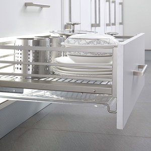 Solutions de <span class=keywords><strong>cuisine</strong></span> 3 côtés support de plaque paniers en grillage couleur champagne-fermeture en douceur - Product Image 1