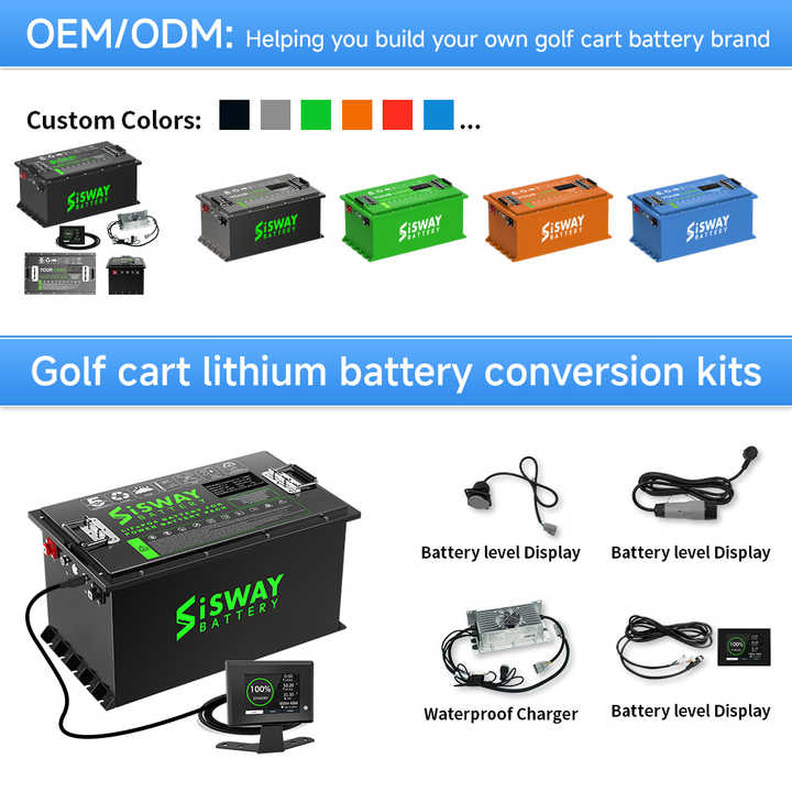 48V 105Ah 5376Wh Golf Cart Lithium Battery Smart 200A BMS with Touch ...