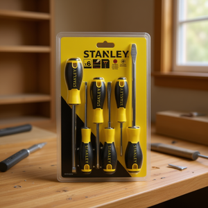 Stanley Screwdriver Set 6 Pc Essential <b>Kit</b> With Phillips And Flat Tip Tools For Home And Repair Use - Product Image 3