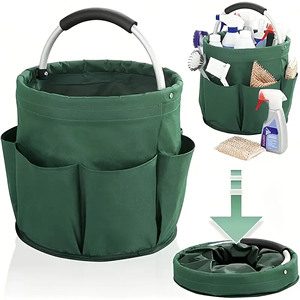 Professional 17L Foldable Fabric Cleaning Caddy Tote with Reinforced Handles Picnic/Outdoor Multi-Use Organizer <strong>Storage</strong> <strong>Basket</strong> - Product Image 5