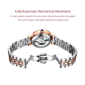 Vente en gros, Logo personnalisé de marque, Tourbillon à <span class=keywords><strong>remontage</strong></span> automatique <span class=keywords><strong>mécanique</strong></span> de luxe, cadran coquille lumineux femmes mode montres automatiques - Product Image 6