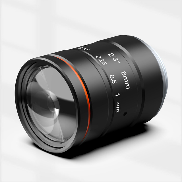 MVL-MF0828M-6MPE 12MP 2/3" 8mm F/2.8 Manual Lris and Focus Industrial Lens for C-Mount Machine Vision Cameras