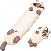 Ensemble repose-poignets pour clavier et souris avec base antidérapante en PU, support en mousse à mémoire de forme, style gaming, soulagement de la douleur, design chat mignon, taille moyenne