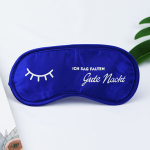 Masker tidur kartun kekayaan untuk mata perjalanan bantuan penutup mata penutup mata Satin putih 19x9cm - Product Image 4