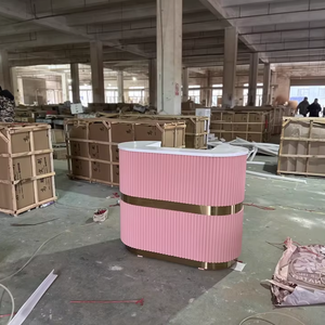 Mobile <span class=keywords><strong>Banco</strong></span> Reception di Alta Qualità in Super Offerta per Salone <span class=keywords><strong>Oro</strong></span> e Bianco, Bancone Bar di Lusso per Salone di Bellezza e Unghie - Product Image 3