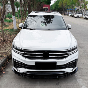 Amp-Z Front Lip Spoiler For Volkswagen Tiguan Mk2.5 R-Line 2021-2023 Piano Black Carbon Fiber Texture Matte Finish Tuning Style - Product Image 2