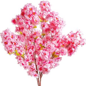 Ramo de flores artificiales de cerezo, flores de seda de tallo largo, rama de flores de melocotón para decoración de boda - Product Image 4