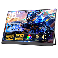 Moniteur portable de jeu Eimio 16 pouces 240 Hz 2,5K IPS, type C, plug & play, configuration double écran, extension d'écran d'ordinateur portable, OEM personnalisé