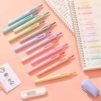 Surligneurs 4 couleurs Pop-up pour étudiants, stylos fluorescents pour graffiti, ensemble de surligneurs de papeterie colorés