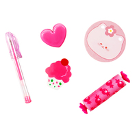 Mini Set de Papelería para Equipaje, Incluye Notas Adhesivas, Borrador, Clip, Bolígrafo de Gel Compacto, Resaltador, Útiles Escolares Portátiles para Niños