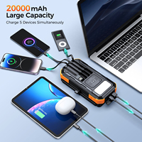 Batterie solaire pliable ZL-913 20000mAh, charge rapide 22,5W, chargeur sans fil 15W, 4 câbles intégrés pour le camping en plein air