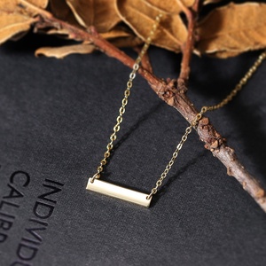 Kalung Batang Persegi Panjang Horizontal Kosong Perak <span class=keywords><strong>Sterling</strong></span> S925 untuk Wanita, Model Trendi dan Laris, Ukuran 16X3cm - Product Image 6