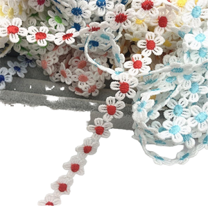 Pequeño ecológico 100% algodón DIY manualidades costura decoración encaje francés borde festoneado adornos ganchillo 1,3 cm ancho Margarita Floral - Product Image 6