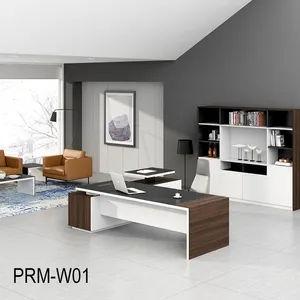 モダンなオフィステーブル、Ceoモダンエグゼクティブデスク、木製デザインのL字型オフィスデスク