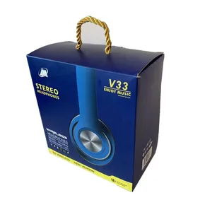 Jm Merk V33 Bt Draadloze Hoofdtelefoon 300Mah Oplaadbare Batterij Blue Tooth Over Ear Headsets 10H Speeltijd Afneembare aux Kabel