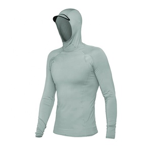 DIVESTAR ロゴ入り メンズ 日焼け対策 速乾性 優れた通気性 UPF50+ UVカット フード付き ラッシュガード サーフィン・スイミング用 - Product Image 5