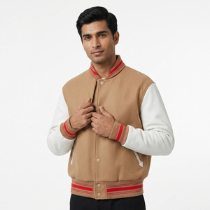 Customized Logo Professional High Street Loose Baseball <b>Jacket</b> with Stand Collar New Design <b>Long</b> Sleeve Varsity <b>Jacket</b> - Product Image 1