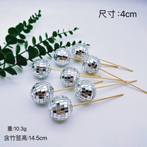 Fournitures de cuisson en gros cadeau miroir boule de gâteau Disco décorations pour décorations de gâteau fête d'<span class=keywords><strong>anniversaire</strong></span> boule gâteau topper - Product Image 3