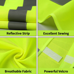 <span class=keywords><strong>Gilet</strong></span> réfléchissant <span class=keywords><strong>orange</strong></span> fluorescent en polyester 100g, taille 2XL, haute visibilité, pour travailleurs - Product Image 6