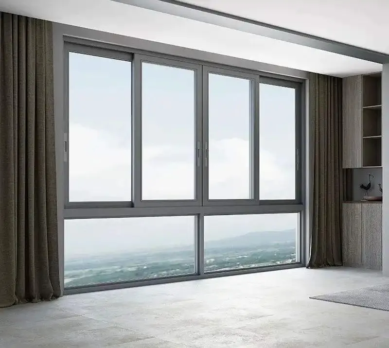 Est selling-ventanas correderas de vidrio de aleación de aluminio, ventanas de doble acristalamiento para el hogar