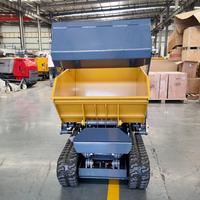 Mini-dumper sur chenilles à hauteur de levage réglable avec benne basculante hydraulique à 90 degrés pour le transport de charges lourdes sur terrains accidentés et en pente