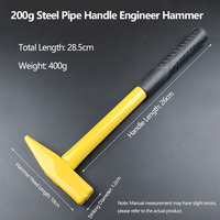 Marteau de mécanicien industriel en acier à haute teneur en carbone, 200G, 500G, 1000G, pour bricolage et couvreurs