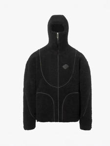 Veste matelassée unisexe à logo personnalisé Sweat à capuche d'hiver à col montant et fermeture éclair Masque de manteau épissé coupe ample - Product Image 2