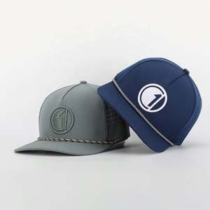 Gorra de béisbol de golf de alta calidad OEM gorra de poliéster con agujero cortado con láser deporte de 5 paneles logotipo bordado impermeable personalizado al por mayor - Product Image 1