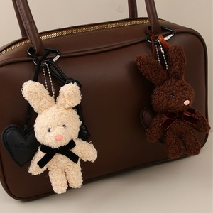 Cute Plush Rabbit Coin Holder Keychain Soft Durable Eco-Friendly 3D Shape Cartoon Doll Gift Pendant Bag Accessories
