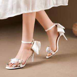 Sandales à Talons Hauts de 6CM/8CM pour Femme, avec Diamants et Perles, Idéales pour Fêtes et Mariages - Product Image 5