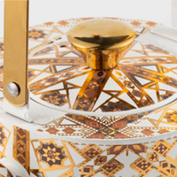 Bouilloire à café de luxe en acier inoxydable de style arabe, décoration Ramadan, motif géométrique émaillé, poignée en bois, théière