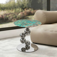 Table basse multifonctionnelle en marbre de luxe léger italien, design minimaliste pour salon, petit appartement, ou comme table d'appoint de canapé d'angle