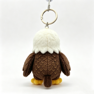 Llavero de peluche de águila realista mini personalizado, llavero de peluche de águila calva marrón y blanca suave, amuleto para bolso de águila calva de ojos grandes - Product Image 3