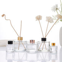Vente en gros Bouteille diffuseur en verre ronde Bouteille d'aromathérapie roseau de parfum en verre transparent vide