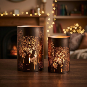Ensemble de lanternes en fer, motif arbre, découpe et impression, résistant à la chaleur, décoration d'intérieur - Product Image 3