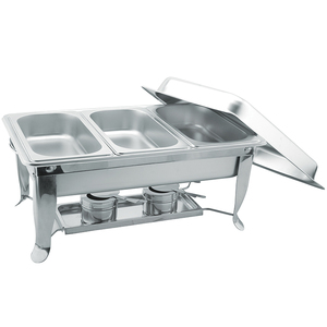 Chauffe-Plat Rectangulaire 9L en Acier Inoxydable à Prix Abordable pour Traiteur, Buffet et Restauration - Product Image 5