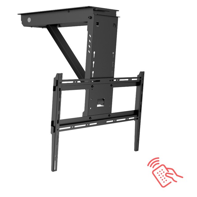 Remote Control Flip Down Motorized Ceiling Mount TV Brackets SPCC Material Black 93LBS Capacity