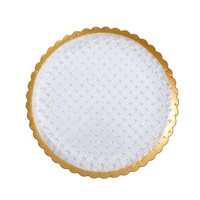 Haute vente plastique or récif chargeur plaque Table de fête de mariage décoratif 13 pouces clair chargeur plaque