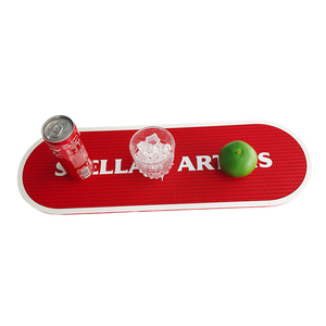 Custom Logo Silicone PVC Bar Mat Rubber Spill Pad Pub Runner <b>Beer</b> Rail Mat Drip Tray Non Slip <b>Coaster</b> Placemat Bartender Pad - Product Image 2