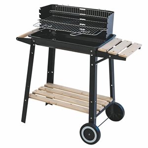 Barbecue Rettangolare in Legno con Ruote 83x44x87 cm - Product Image 1