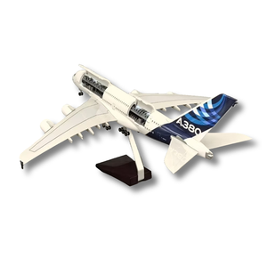 Échelle Offre Spéciale 1:160 46cm Matériau en résine transparente Modèle d'avion prototype A380 avec fenêtre ouverte et lumières LED - Product Image 6