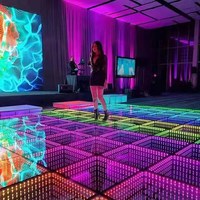 Piste de danse LED portable IP65 avec verre trempé pour événements festifs