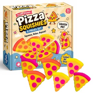 Collection de boîtes mystères Squishy à montée lente sur le thème des aliments gourmands (Pizza et Méduse) pour offrir des cadeaux créatifs - Product Image 1