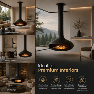 <span class=keywords><strong>Cheminée</strong></span> <span class=keywords><strong>suspendue</strong></span> au bioéthanol, sans fumée, à combustion d'alcool, pour la décoration intérieure moderne - Product Image 5