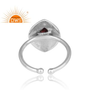 Mind Blowing Bold Red Garnet Gemstone Ring Indian Designer Silver 925 Oxidized Ring Jewelry Manufacturer - Product Image 4