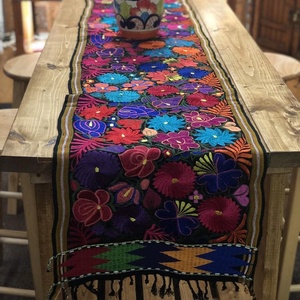 Soulful Cotton Blend Colorful Embroidery Table Runner - Product Image 1