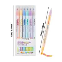 Lot de 12 surligneurs bibliques multicolores à double pointe, marqueurs gel avec pinceau plat, stylos sans bavure pour usage promotionnel
